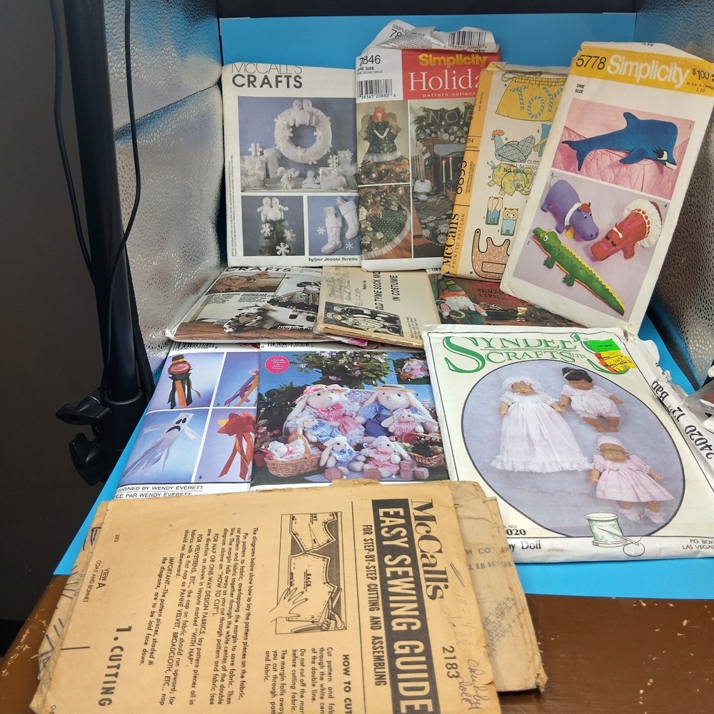 Vintage Sewing Pattern Lot Simplicity McCalls Crafts Dolls Holiday Sock...